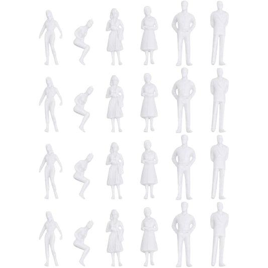 Healifty Scale Model People Mannequins Model Train Set 50 Pieces Unpainted Figures Model Standing White Miniature People 27mm Choo Choo Train Train Miniature Miniature