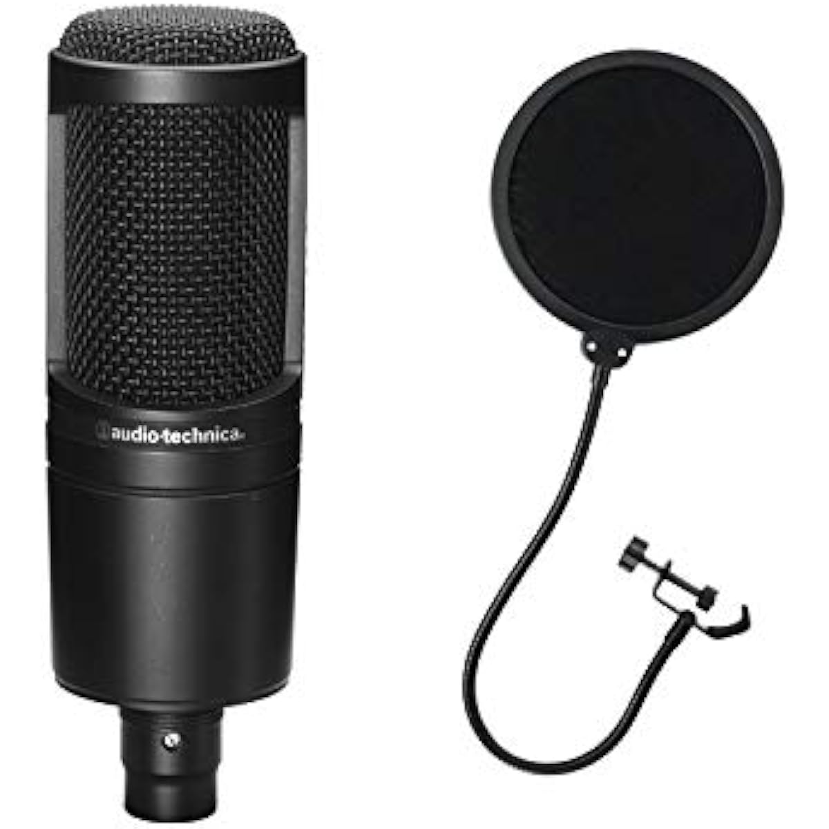 audio-technica condenser microphone AT2020 + external pop guard set