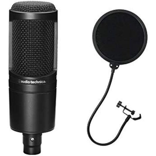 audio-technica condenser microphone AT2020 + external pop guard set