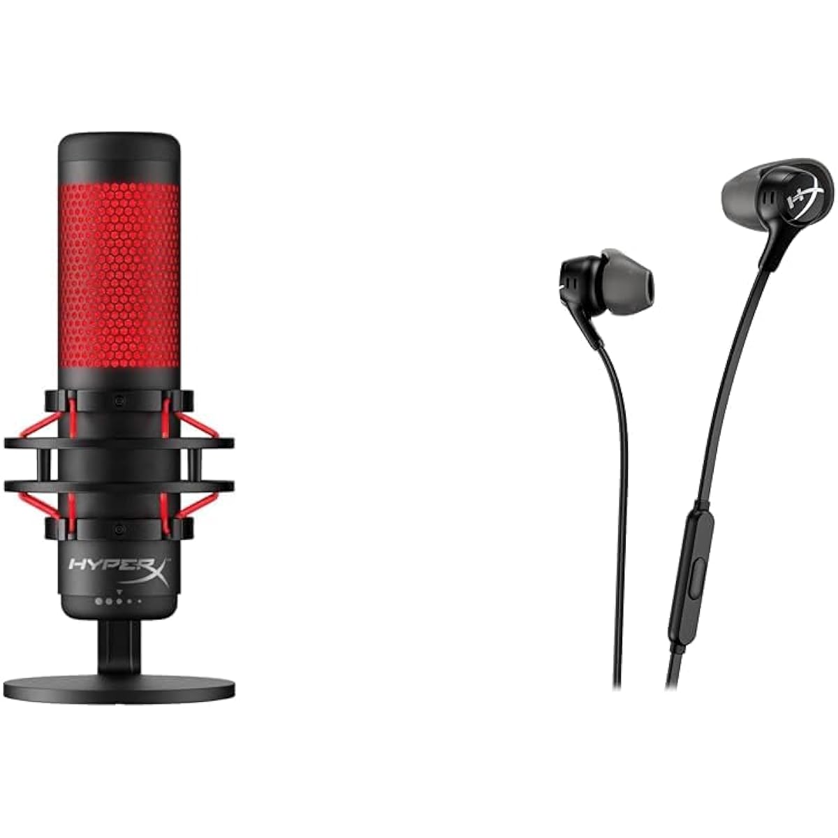 HyperX QuadCast Standalone Microphone 4P5P6AA + HyperX Shield Microphone Pop Filter 6X256AA