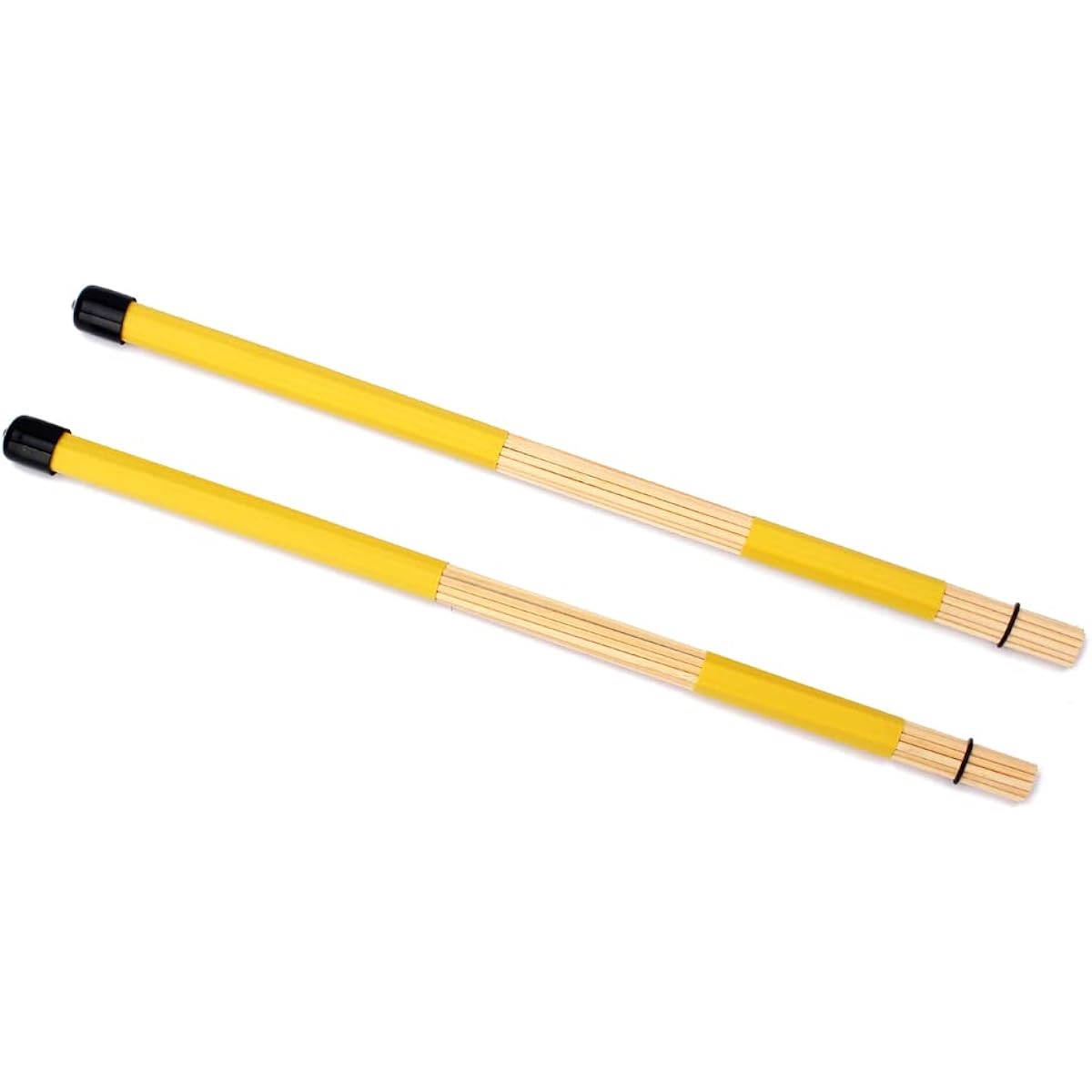 Ogdni 1 Pair Jazz Drumsticks Bamboo Hot Rod Drumsticks for Jazz Folk Music Yellow