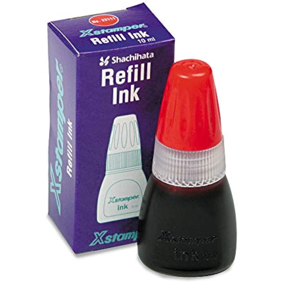 Shachihata 22111 Refill Ink for Xstamper Stamps 10ml-Bottle Red