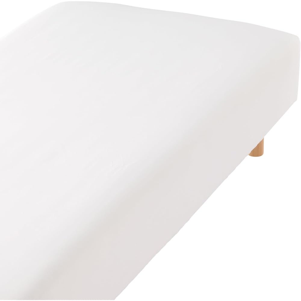 MUJI Naturally Derived Fiber Lyocell Fitted Sheet, Off White, Double Size, 140 x 200 x 18~28cm 12893233