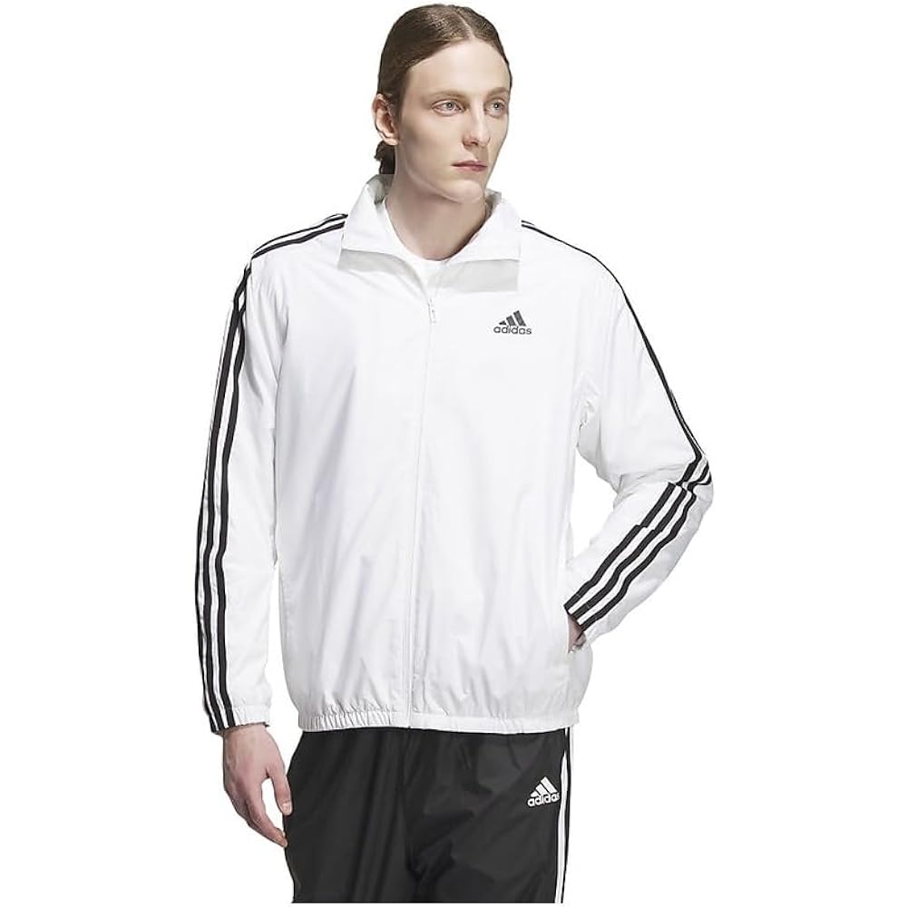 Adidas Jersey Top 3 Stripes Regular Fit WIND. RDY Windbreaker Jacket IJL65 Men's