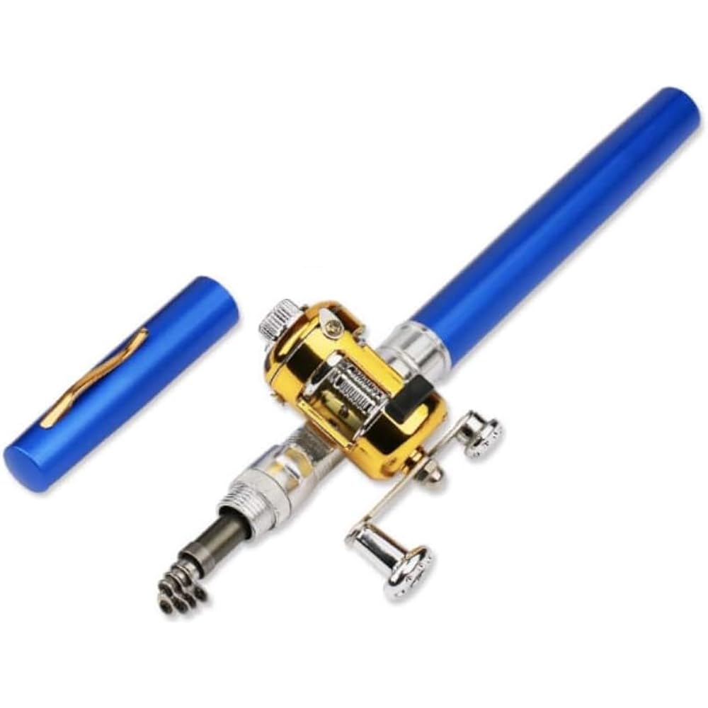 [Karokak] Portable Pen-shaped Fishing Rod, Fishing Fishing Rod, Pen-shaped Rod, Pocket Rod, Reel Set, Compact Rod, Spinning Reel, Portable, Ultra-lightweight, Easy to Carry, Fishing Tools, Pen-shaped Fishing Rod