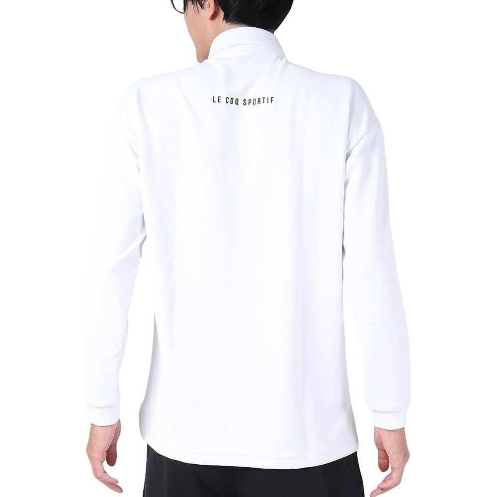 [Le Coq Sportif] Long Sleeve Shirt [Stretch Forcer] Standard One Point Fleece Lining Heat Navi Golf QGMWJB13 Men's