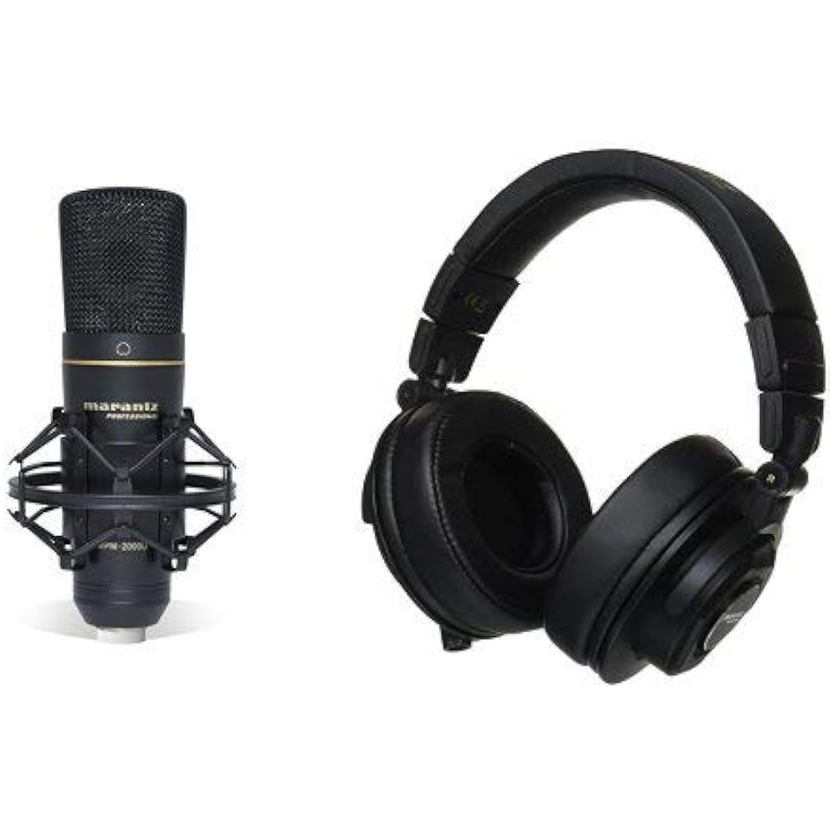 [Set] Marantz Pro USB Condenser Microphone with Shock Mount and Case MPM2000U & Closed Monitor Headphones MPH-2 Work from Home Live Broadcast/Recording/Podcast