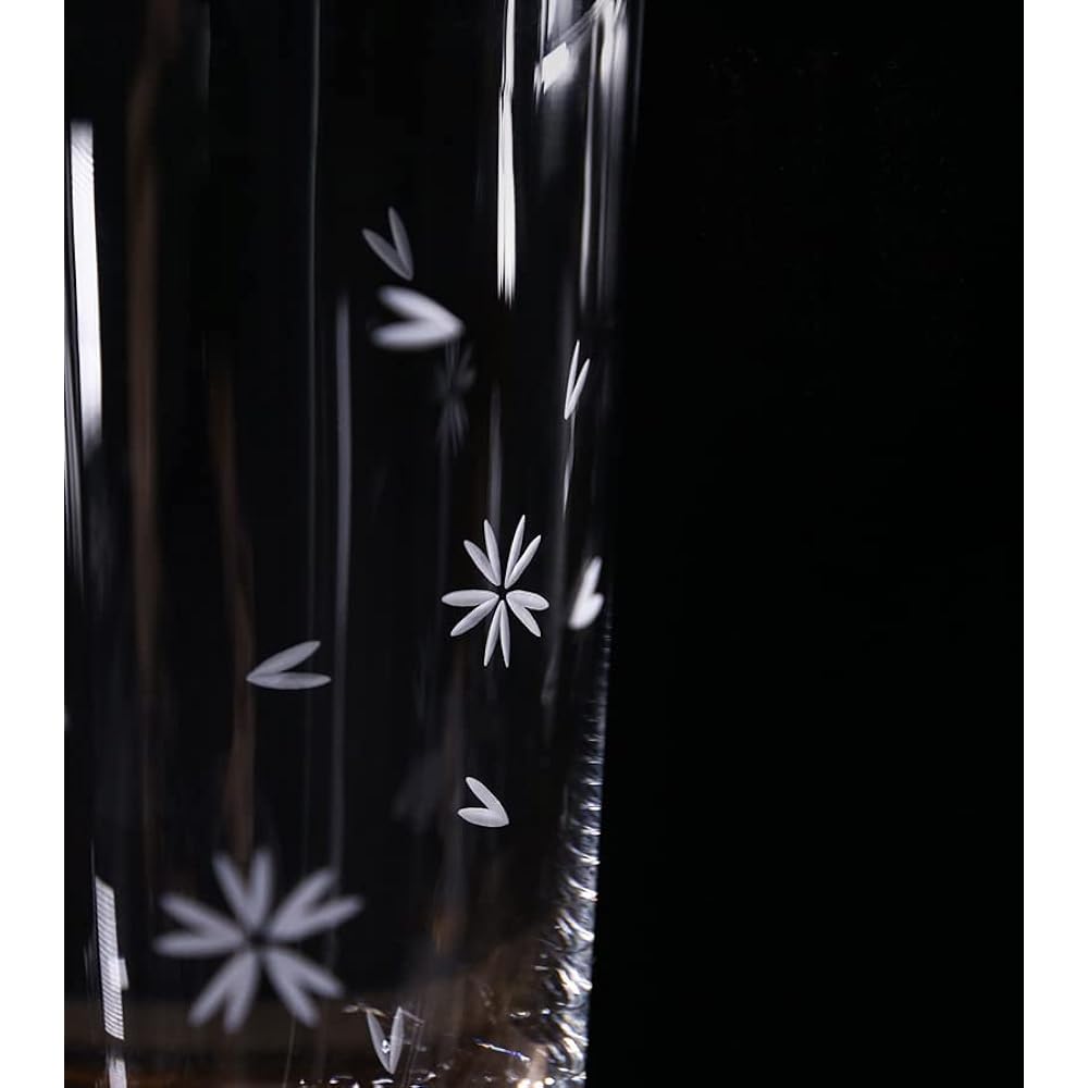 Mt. Fuji Glass Sakura Kiriko Tumbler Pair Set 240cc Easy to Hold Luxury Craftsman Handmade Paulownia Box Rocks Glass Beer Highball Glass Stylish Celebration Wedding Gift 60th Birthday Present Gift Popular (Set of 2)