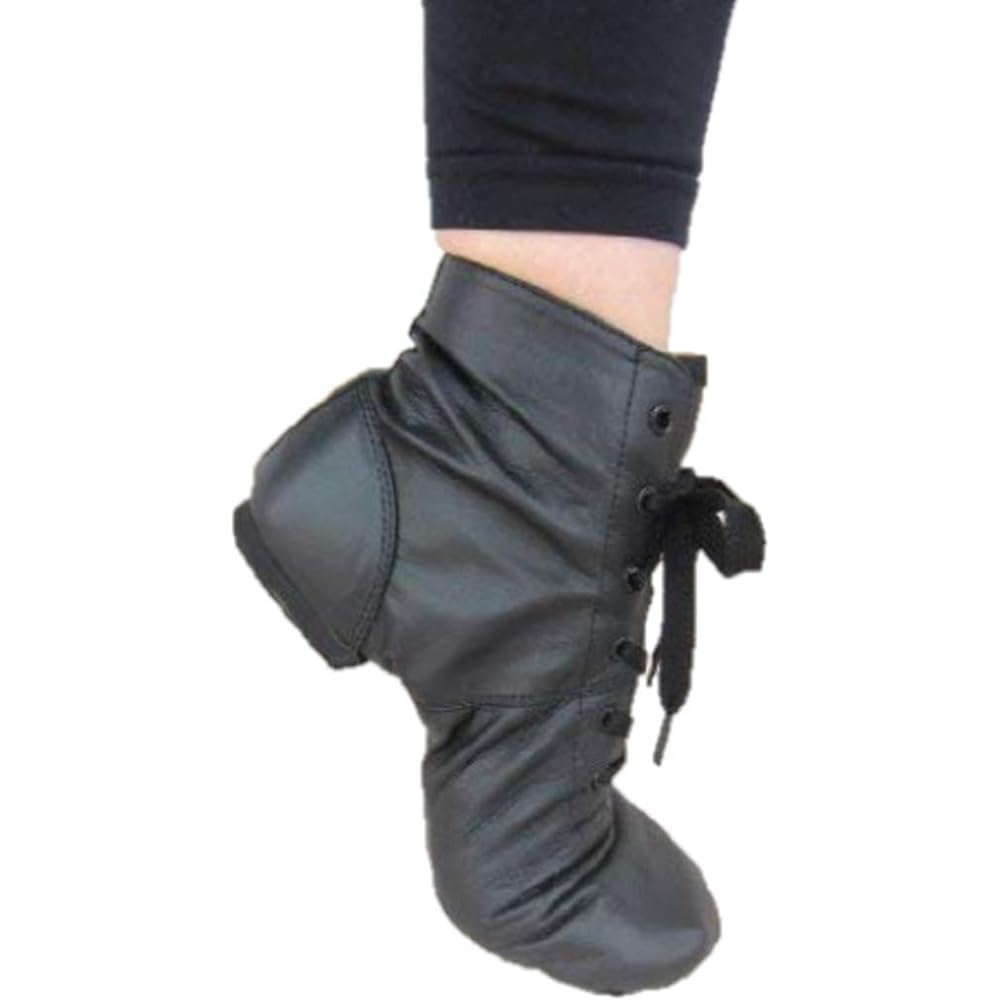 [Ballet specialty store Mignon] Jazz shoes, dance shoes, middle cut, leather, children to adults