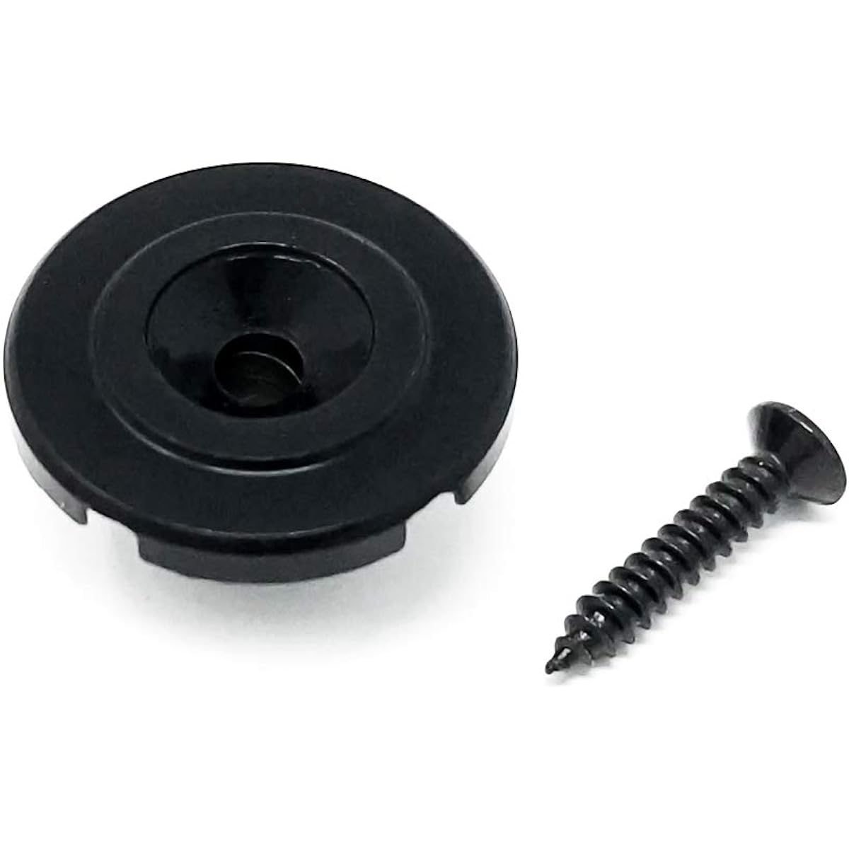 Vintage Forge Black Tall Round Slotted String Retainer Guide Tree Fender Precision Jazz Style Bass Guitar with Screws BSR10-BLK