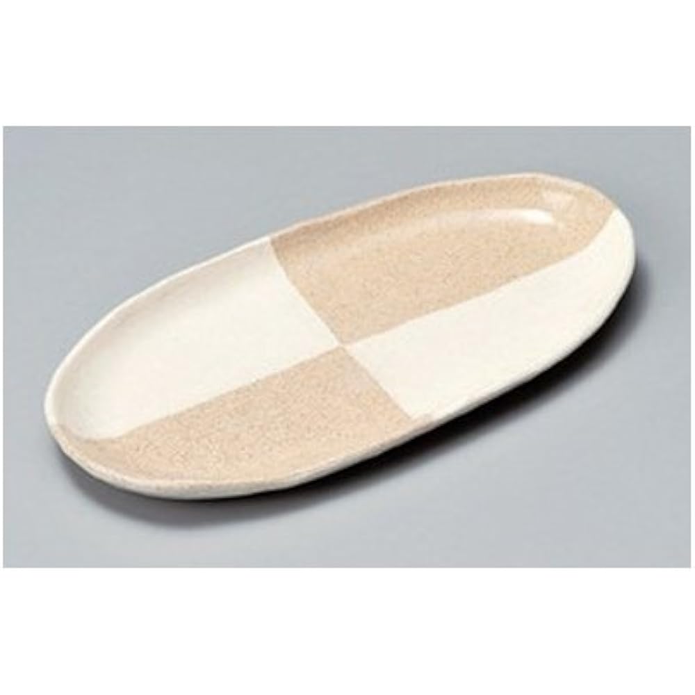 Set of 5 deformed plates, Karatsu decorative oval pottery plates [25.7 x 12.8 x 1.7cm] [Restaurant, inn, Japanese tableware, restaurant, commercial use, tableware]