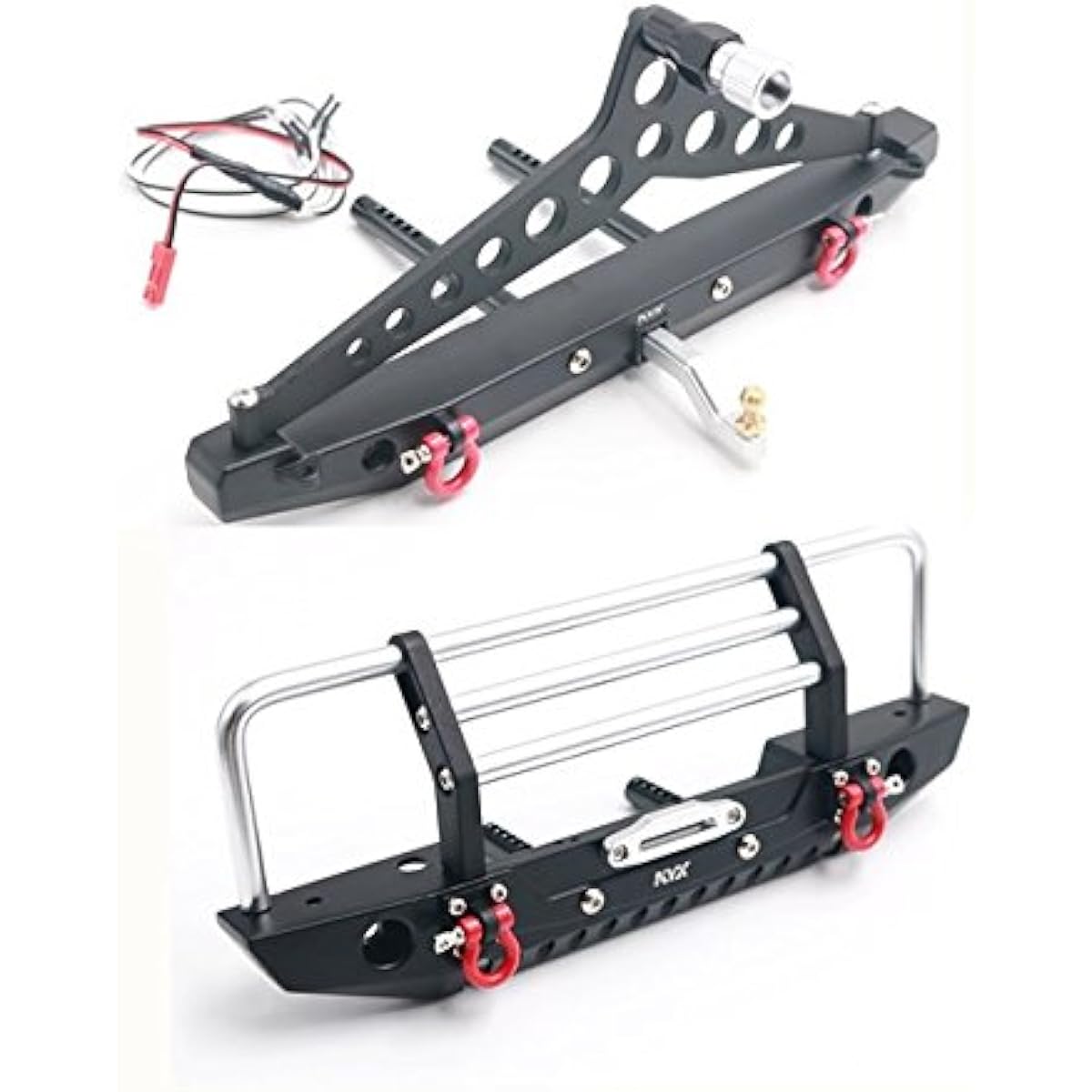 KYX Racing Alloy Front Rear Bumper Set for 1/10 RC Crawler SCX10 II TRX-4