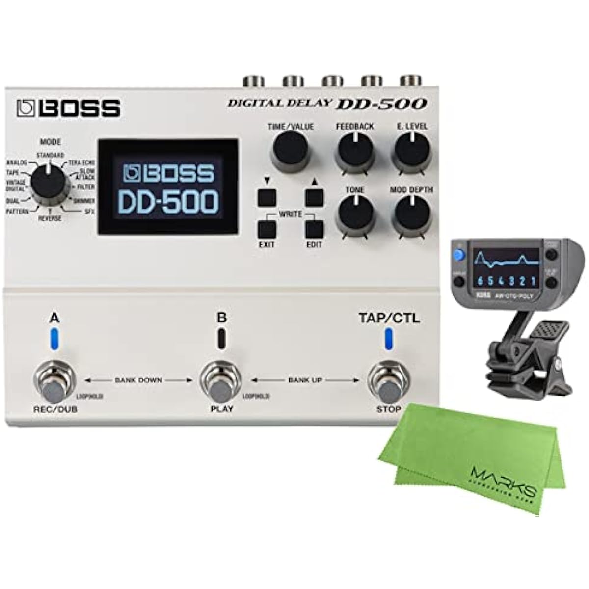 BOSS - Effector/Digital Delay DD-500 + KORG AW-OTG-POLY + Marks Original Cloth Set