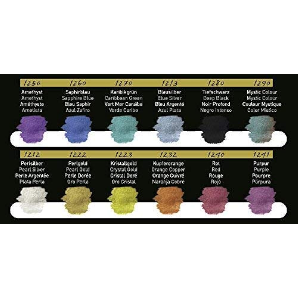Holbein Art Materials Finetech Pearlescent Color F1200 Pearl Color 12 Color Set 610603