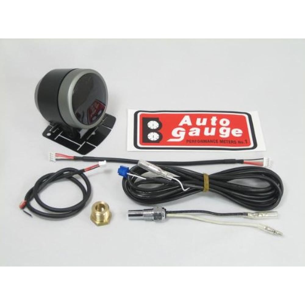 AUTOGAUGE SM60 Water Thermometer Black Face White LED Warning Function 60 Pi 60AWTSWL270