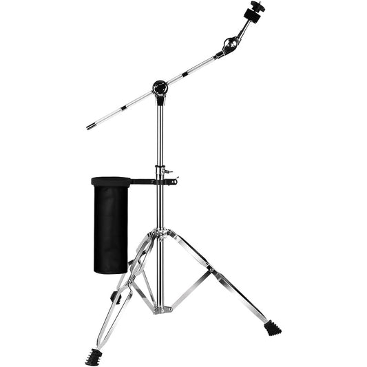 keerpusi Cymbal Stand with Drumstick Holder High Boom and Straight Combo Double Brace Legs with Rubber Feet