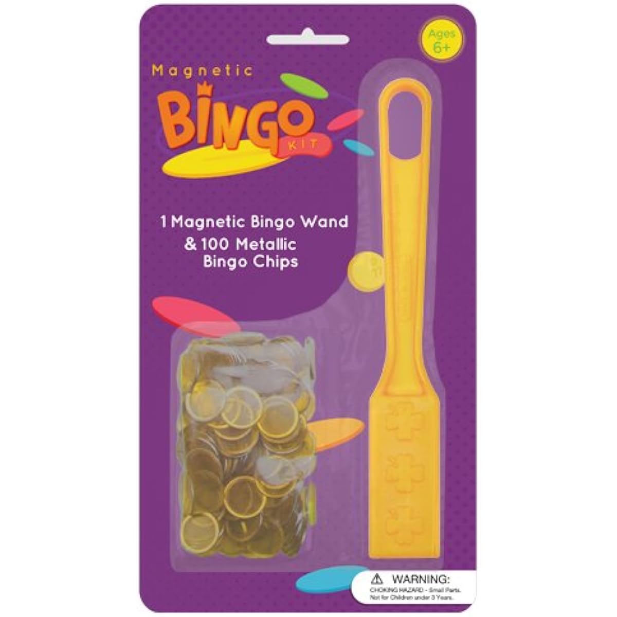 Magnetic Bingo Wand with 100 Metallic Bingo Chips - Choose from 4 Colors