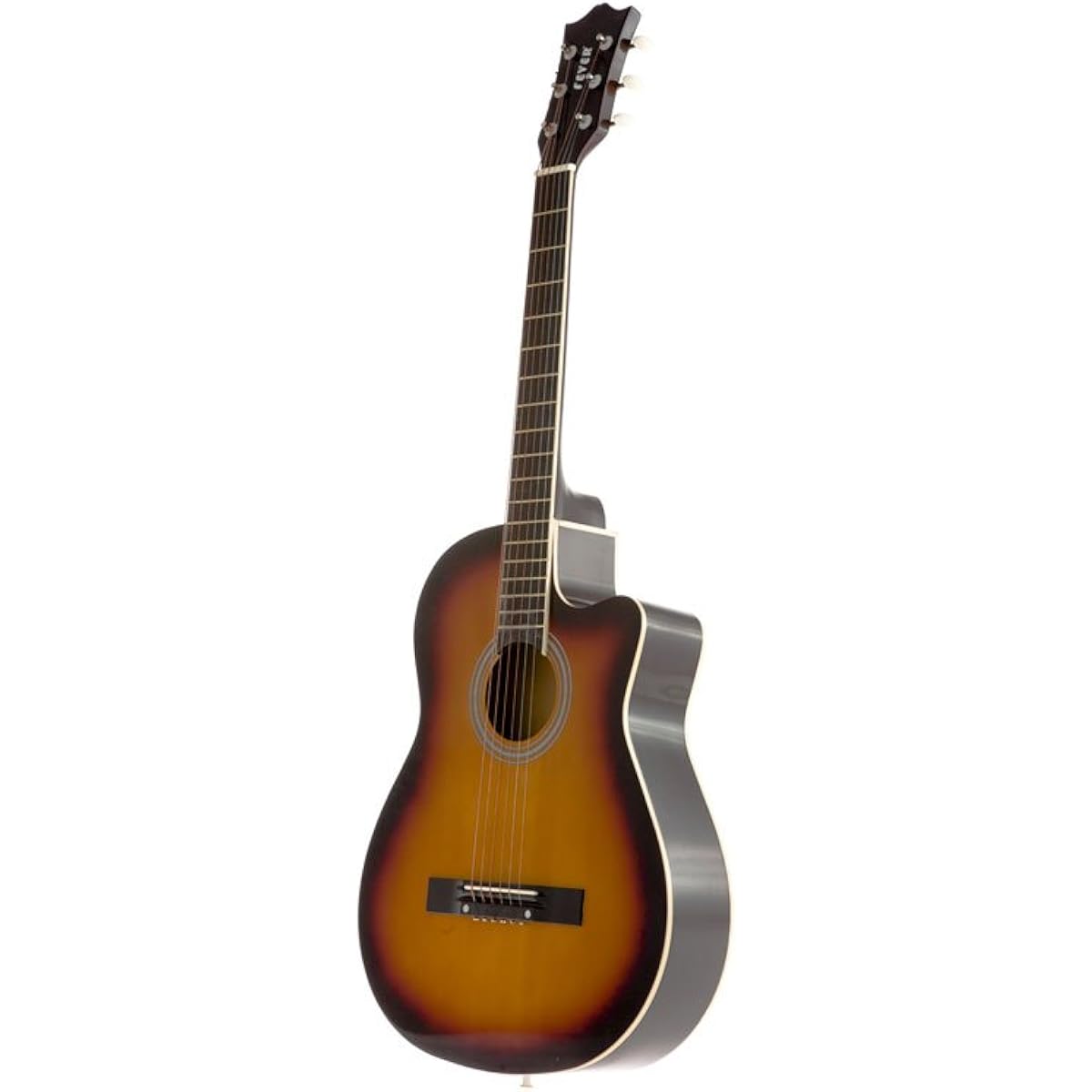 Fever FV-030C-SB 3/4 38-Inch Acoustic Cutaway Guitar, Sunburst Acoustic Guitar (Parallel Import)