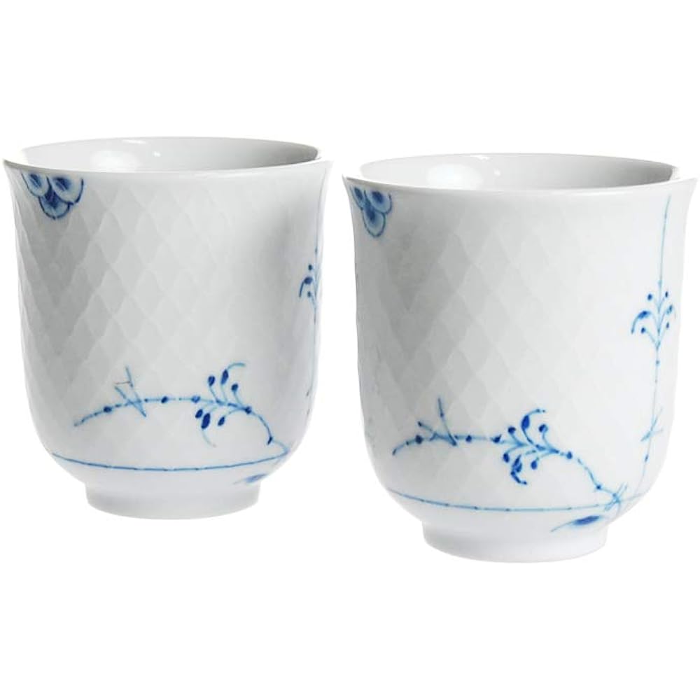 ROYAL COPENHAGEN Mug Blue 200ml [Parallel Import] Blue Palmette 2-500-029 2 pieces