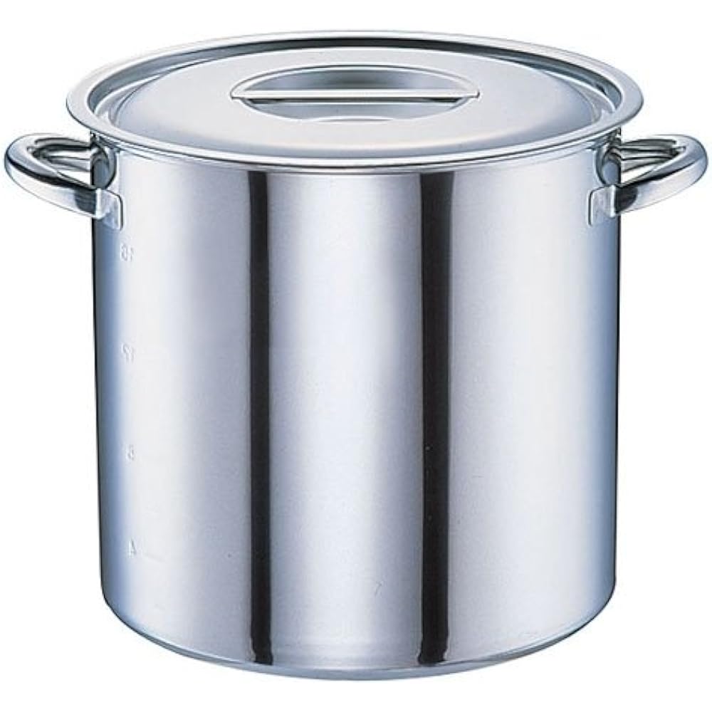 Oya Seisakusho Electromagnetic molybdenum pot 27cm with scale Stainless steel (18% chrome, 1.5% molybdenum) Bottom thickness 2.0mm Japan AZV6527