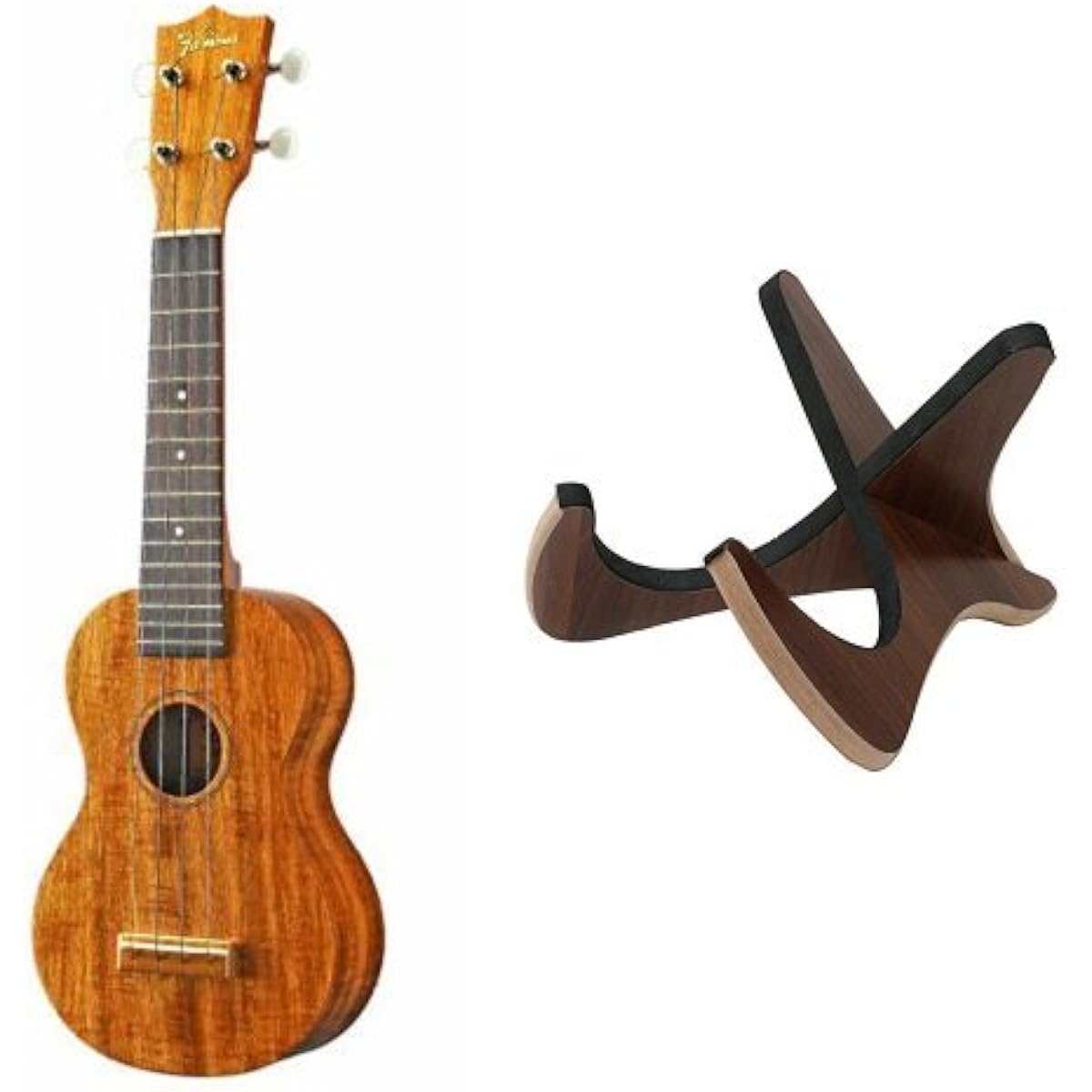 [Famous] Soprano ukulele FS-5G and wooden stand US-02 set