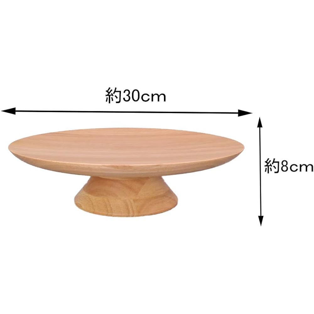 Swanson Shoji Cake Stand Wooden L Natural Approx. Diameter 30 x Height 8cm Footed Plate Afternoon Tea Party HF-005N