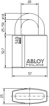 Kyoei Kogyo ABLOY Protech Specification Padlock PADLOCK PL340N/25 Chrome Plated Finish