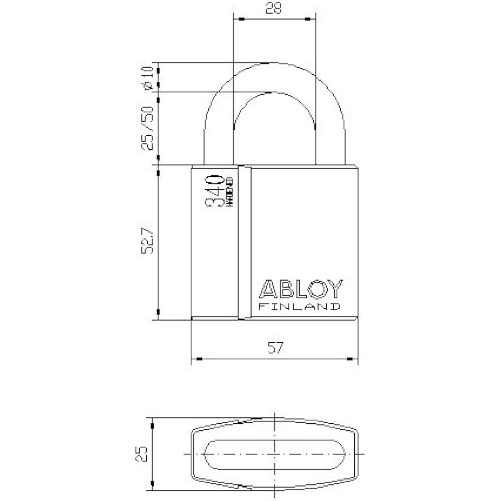 Kyoei Kogyo ABLOY Protech Specification Padlock PADLOCK PL340N/25 Chrome Plated Finish