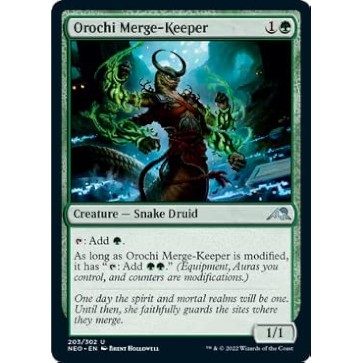 Magic: The Gathering Orochi Merger Keeper (203) Foil Kamikawa: Neon Dynasty