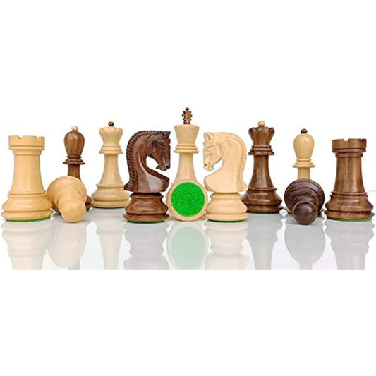 4" Russian Zagreb Chess Pieces Set Only | Luxury Unique Chess Set Made of Golden Rosewood | Moscow Chess Board Included