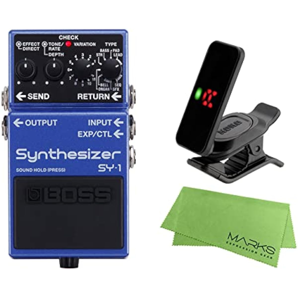 BOSS - Synthesizer SY-1 + KORG Pitchclip 2 PC-2 + Marks Original Cross Set