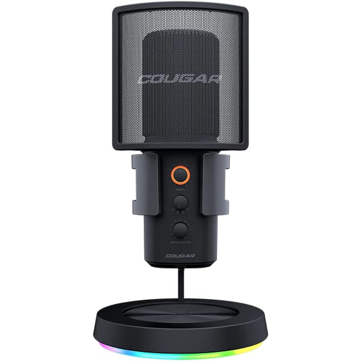 COUGAR Gaming Microphone SCREAMER-X Condenser Microphone RGB Lighting Quick Mute USB Plug 4 Pickup Polar Pattern Streamer Gamer CGR-U163RGB-500MK [Domestic Genuine Product]