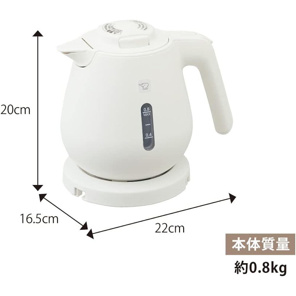 [Old model] Zojirushi Electric Kettle 0.8L White CK-DA08-WA