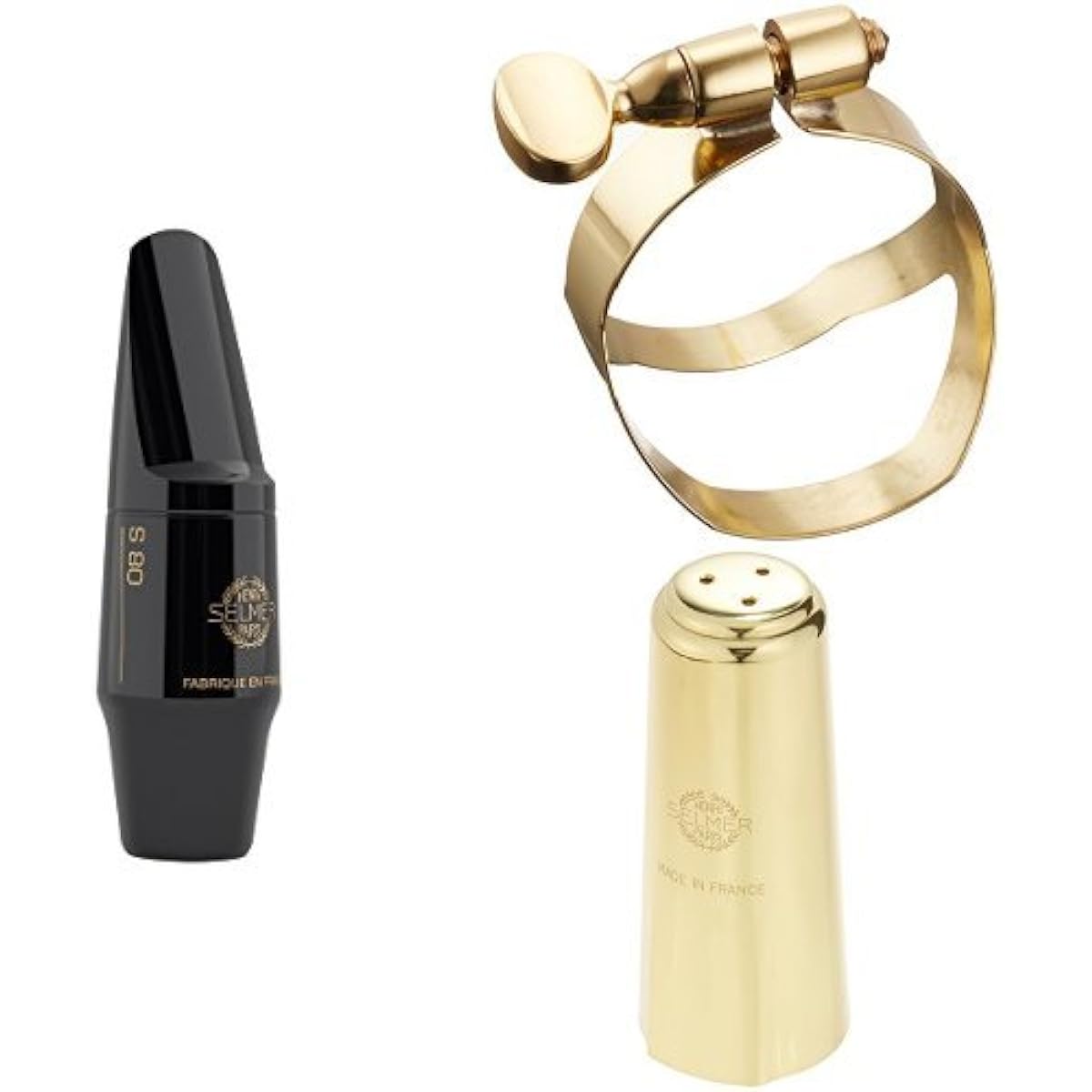 Selmer Paris Alto Saxophone Mouthpiece S80 F Ligature and Cap Set