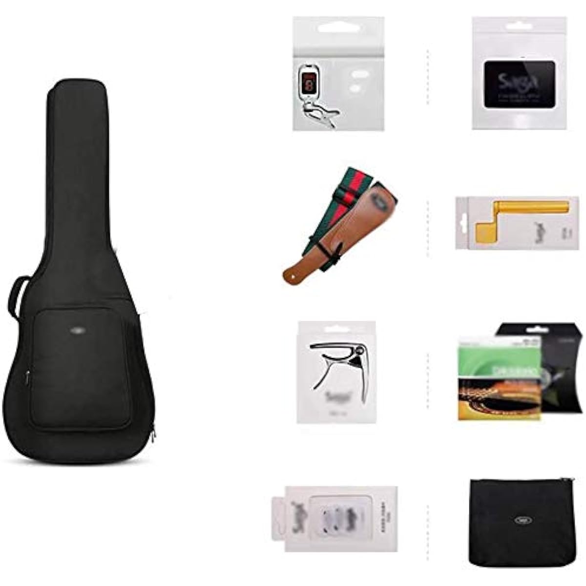 Retro Acoustic Guitar Acoustic Guitar Retro Acoustic Guitar Folk Guitar 41 Inch Dreadnought Classical Guitar Starter Kit with Waterproof Bag, Tuner Spruce Top Sapele Side Suitable for Beginners, 6 Mats (Color, C), F
