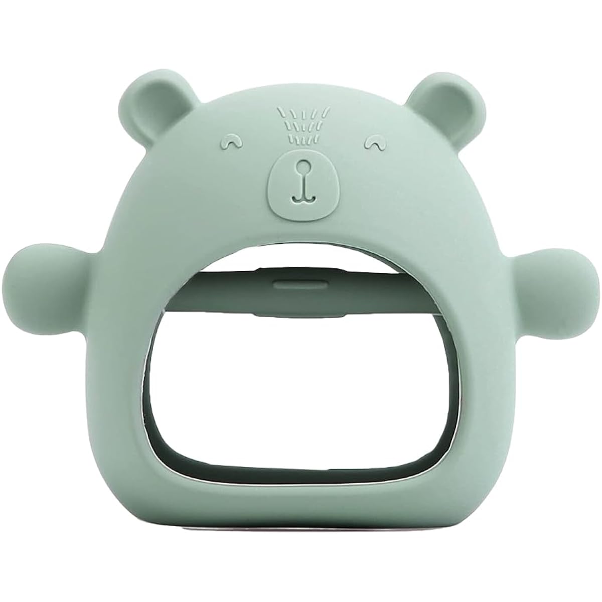 Lulyboo Silicone Handheld Teething Bear, Easy to Grip Teething Bear, Self-Soothing Teething Bear, 0-12 Months, Green