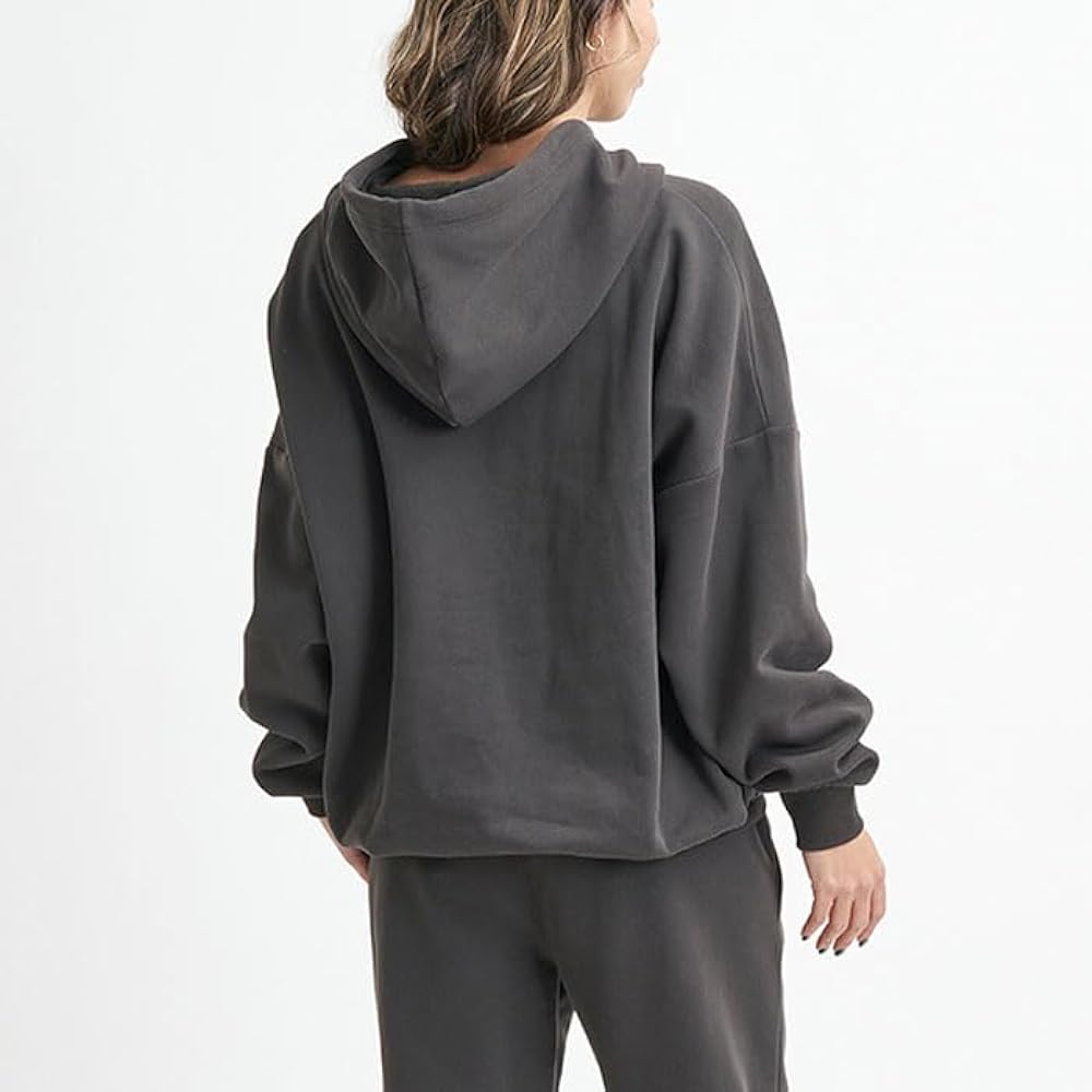 [Roxy] Hooded Sweatshirt RPO234021 Fleece-lined Oversized Simple Hoodie Women's