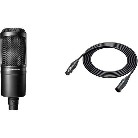 Audio-Technica Condenser Microphone AT2020 & Audio-Technica Microphone Cable BX9/3.0