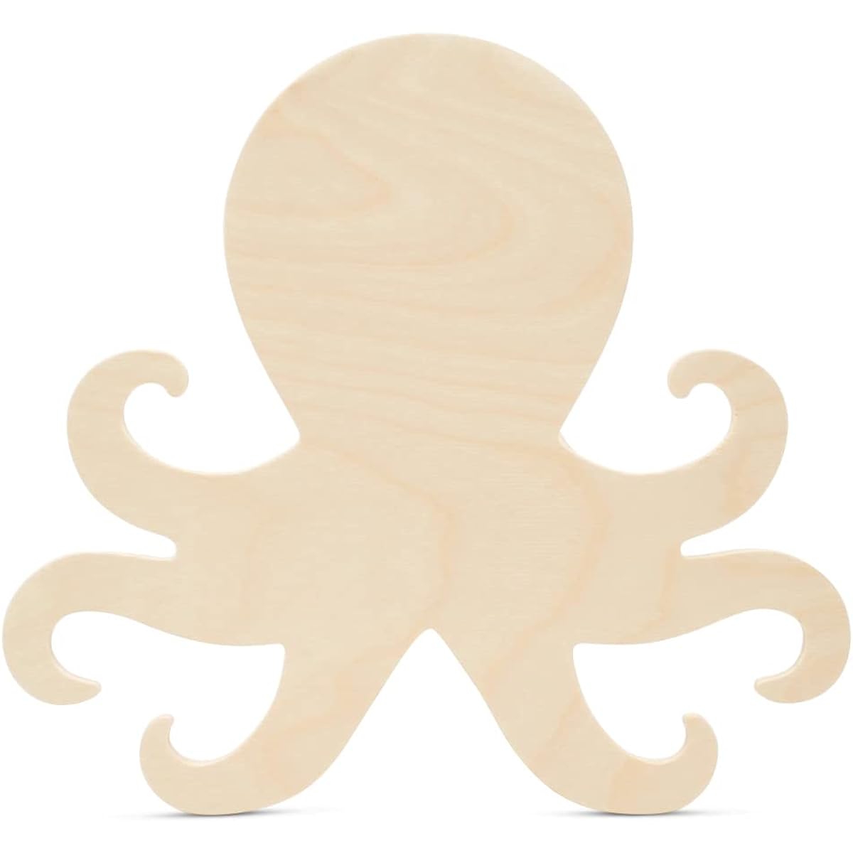 Woodpeckers Wooden Octopus Cutout - 11 x 12 Inch Unfinished Wood Door Hanger Cutout - Wooden Animals for Crafts & Summer