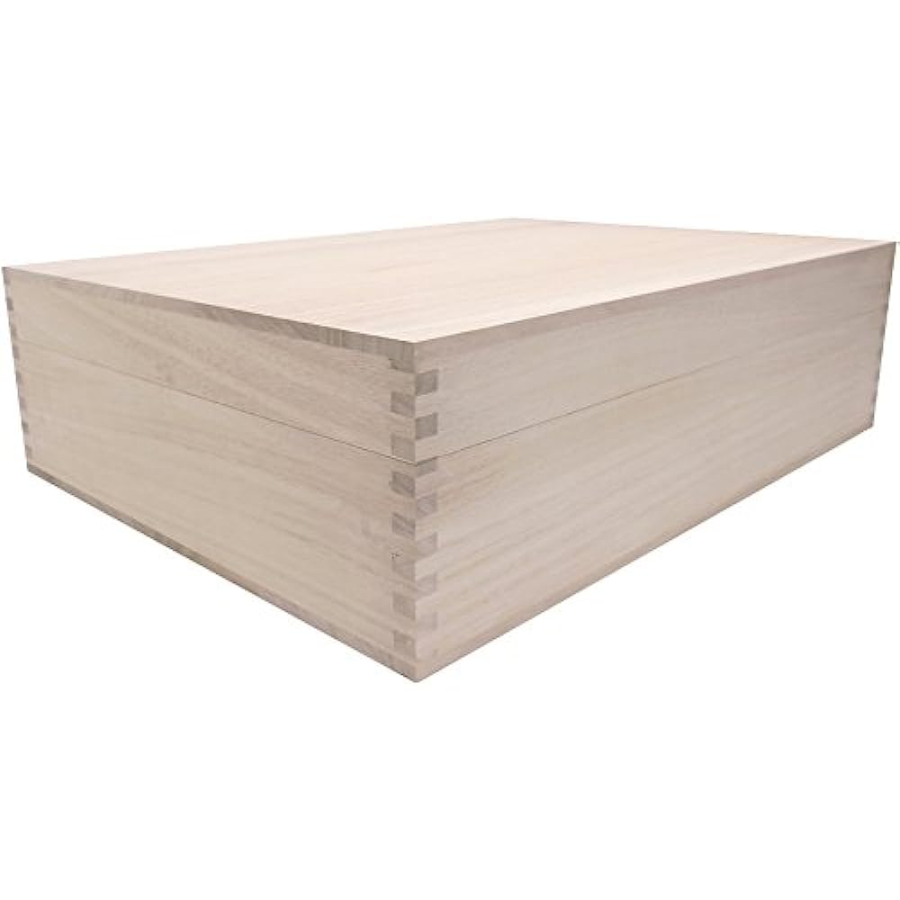 Paulownia box - High quality paulownia box with locking specifications - 4L size (Easily stores A3 size documents, perfect for storing large Japanese-made items)