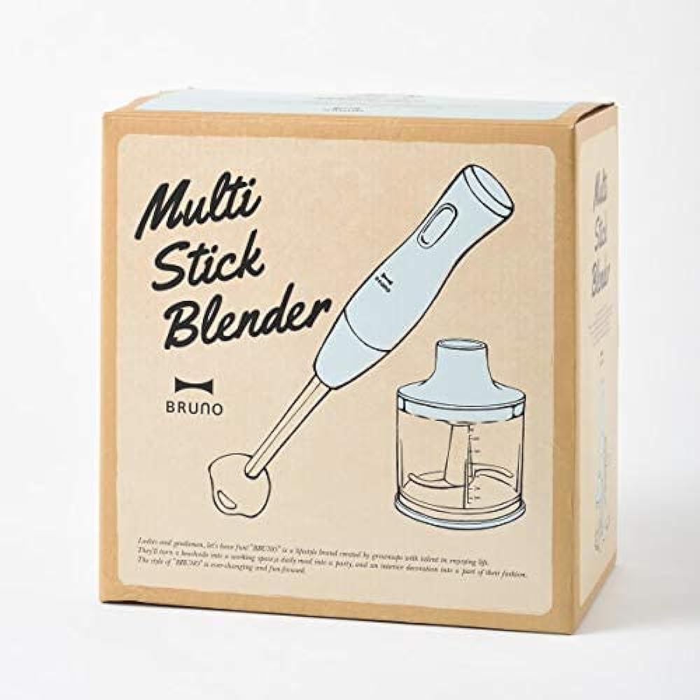 BRUNO Multi-Stick Blender Baby Food 5-in-1 (Mix, Crush, Chop, Crush, Whisk) Blue Gray Gift Present Celebration Popular Kitchen Appliance Mixer Food Mixer Food Processor Can Crush Ice Whisk Whisk Easy to Wash Stylish Cute Chop Ice Compatible Beginner Crus