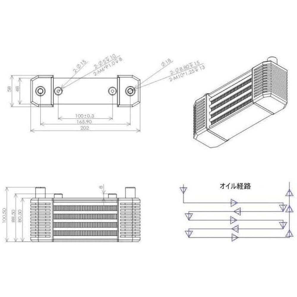 Clipping Point 5-stage core oil cooler kit (Banjo: Black Hose diameter 8Φ) Compatible with: FI Monkey (AB27)