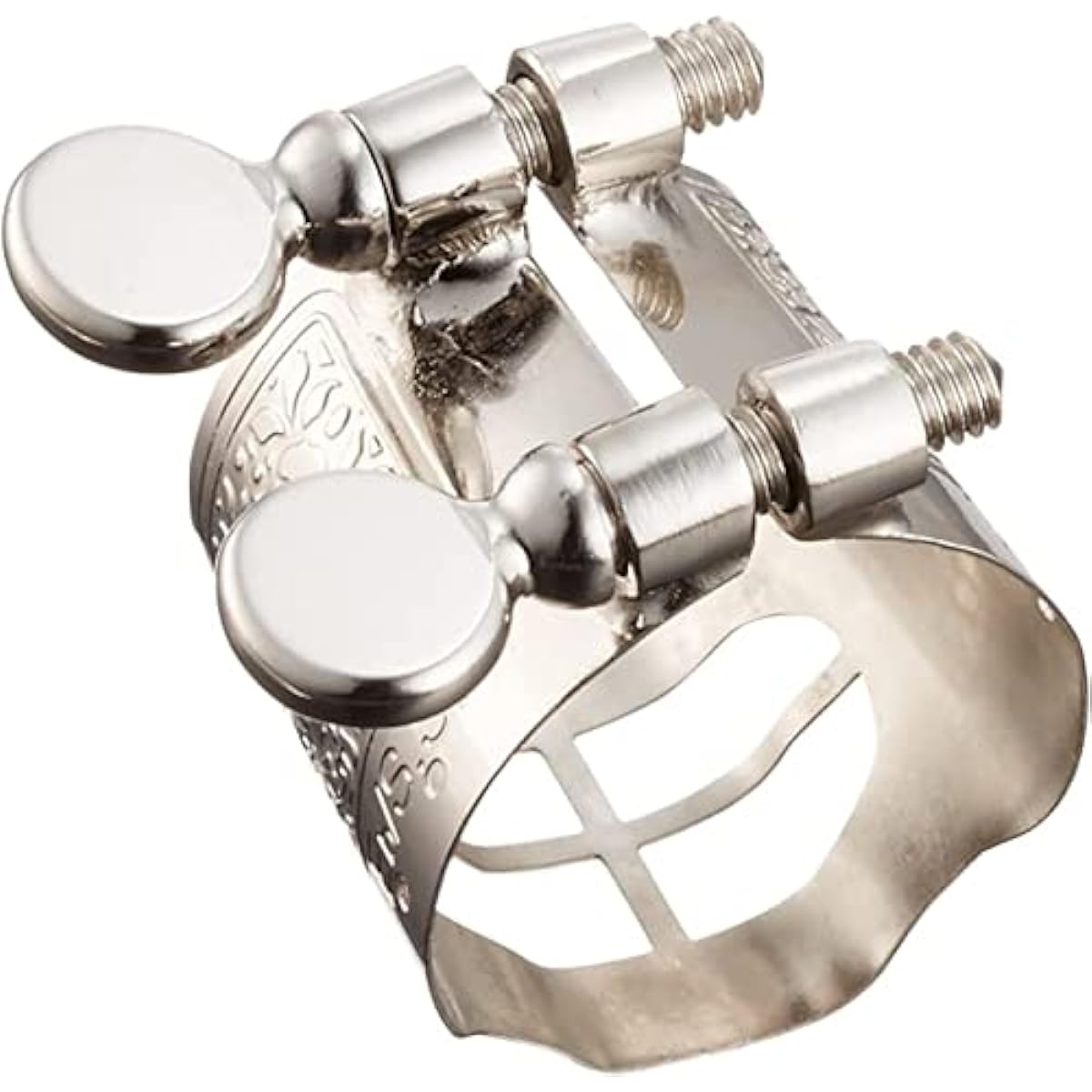 BAY Ligature Standard Rhodium Plated Reverse Tightening 2 Screws for Tenor Saxophone