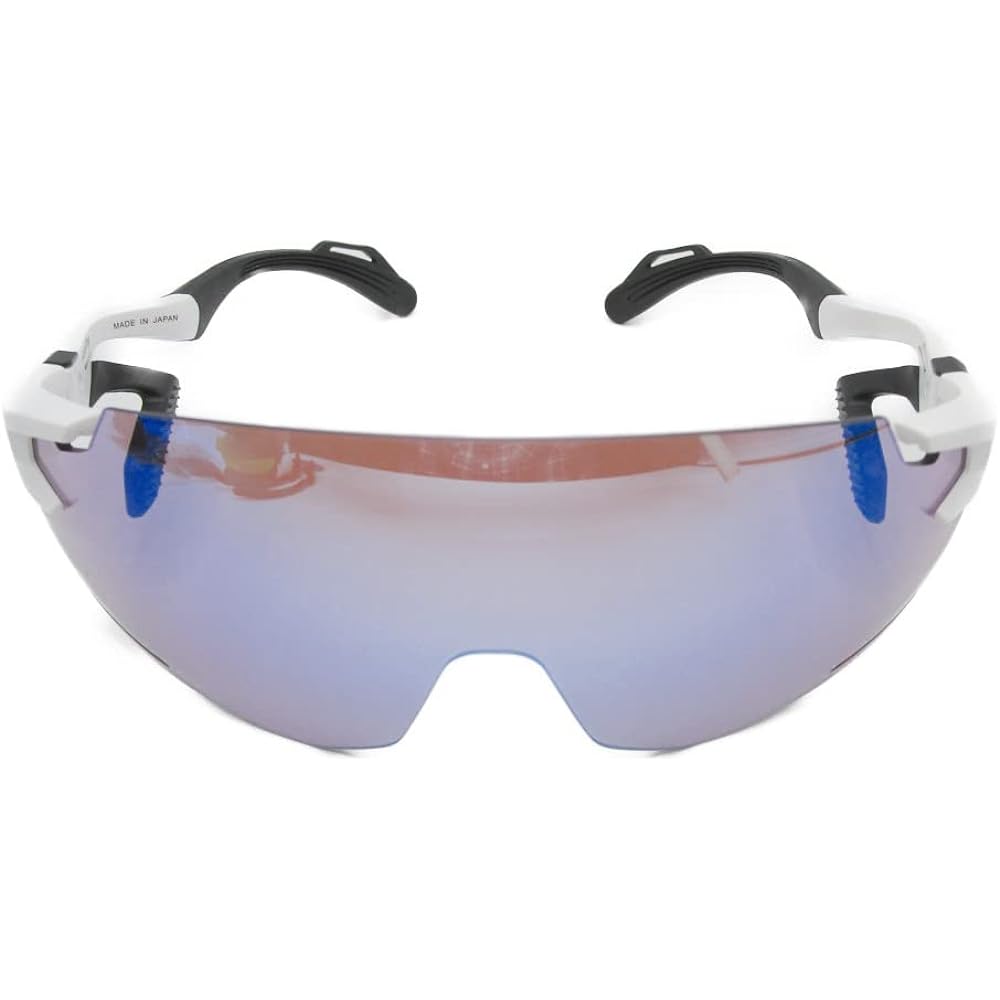 "Domestic regular product" AirFlay sports sunglasses without nose pad AF-301 BK series Frame color White mat Lens color Blue pink mirror Visible light transmittance 15% UV cut rate 99% or more Product number AF-301 C-2BK