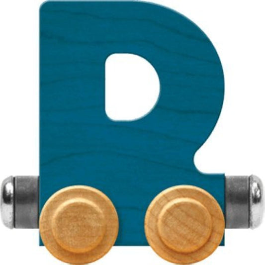 (Blue) - NameTrain Bright Letter Car D - Made in USA (Blue)