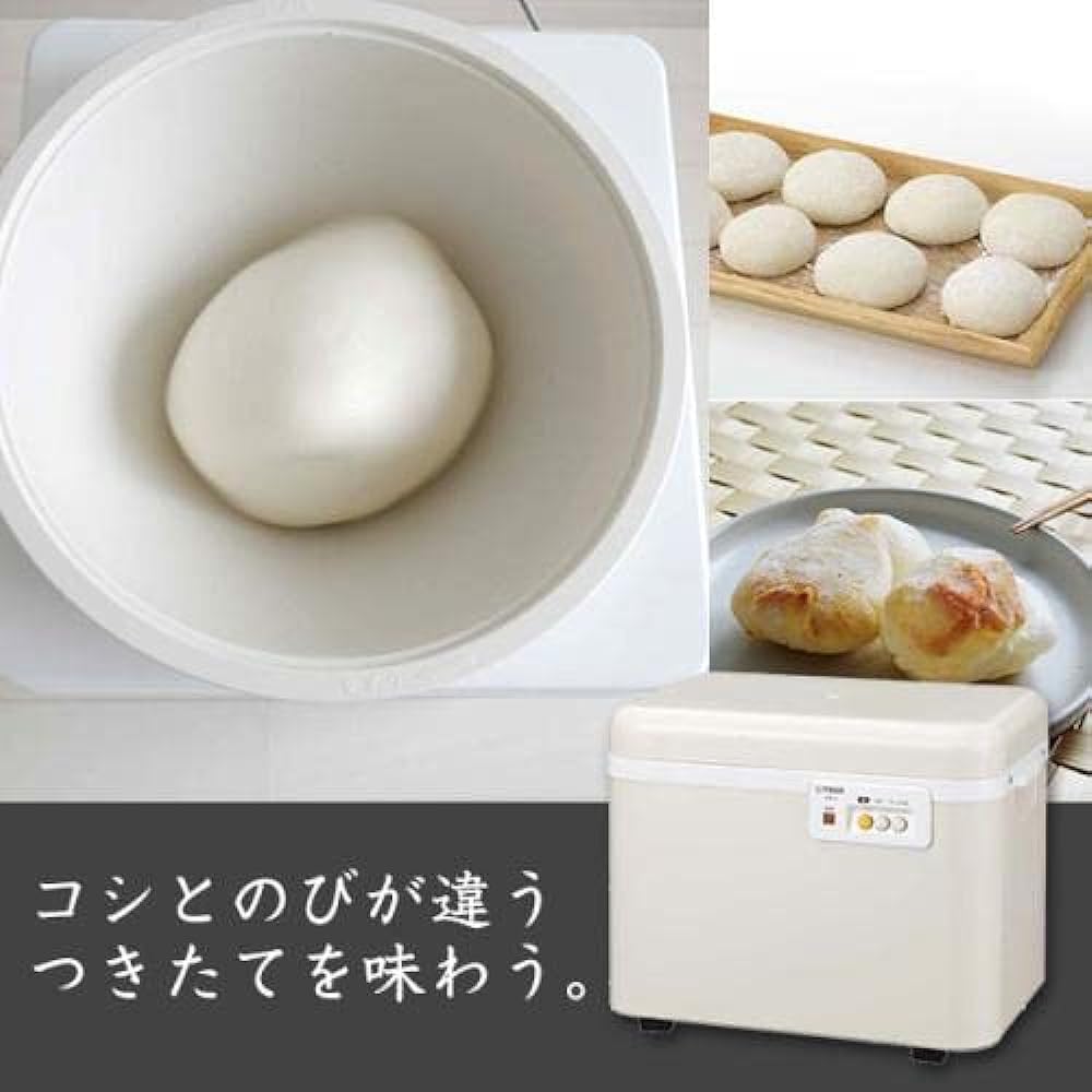 Tiger Thermos (TIGER) Mochi pounding machine 2 sho "Musu, Tsuke, Knead" 3 roles in 1 Powerful Jiman Milky White SMG-A361WL