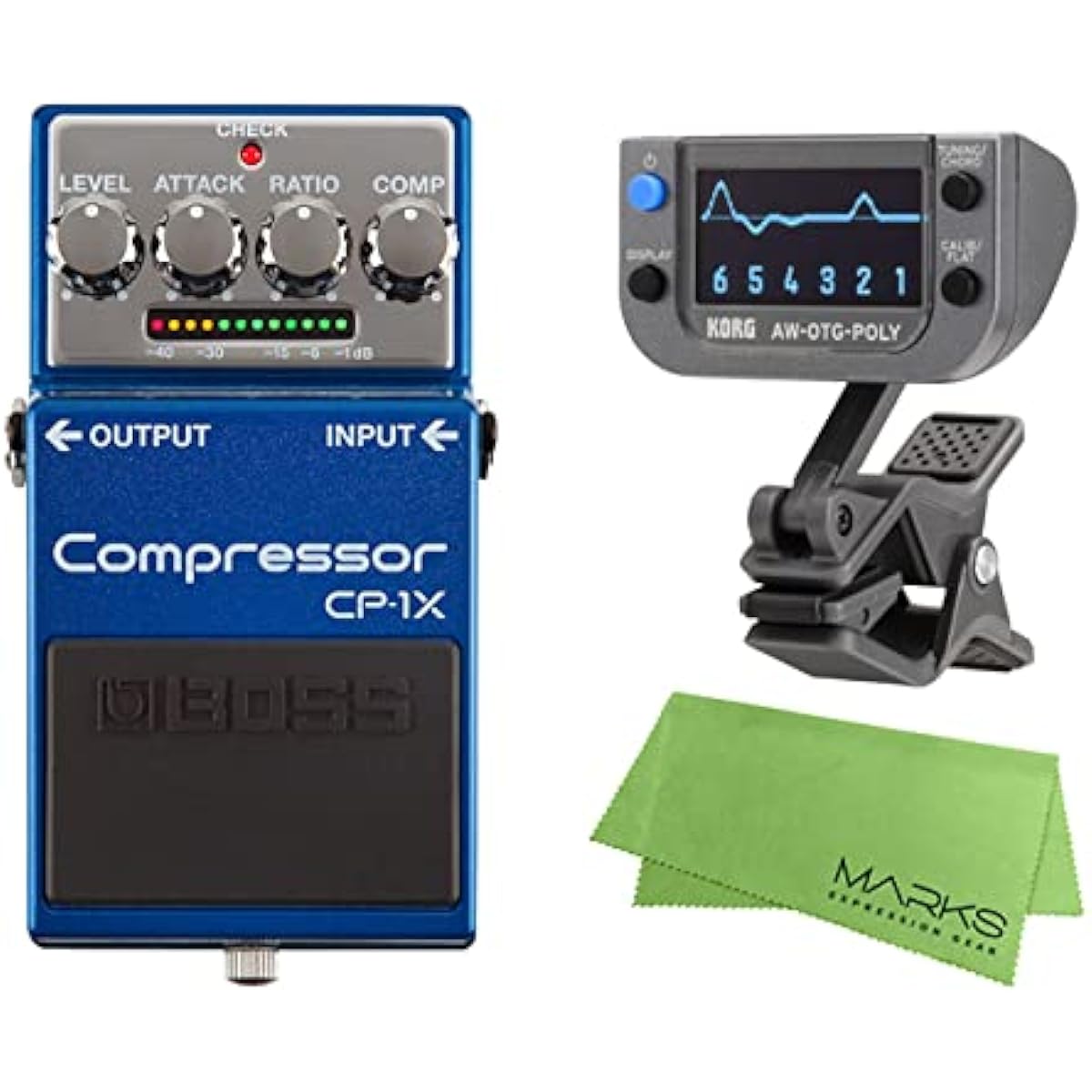 BOSS - Compressor CP-1X + KORG AW-OTG-POLY + Marks Original Cloth Set