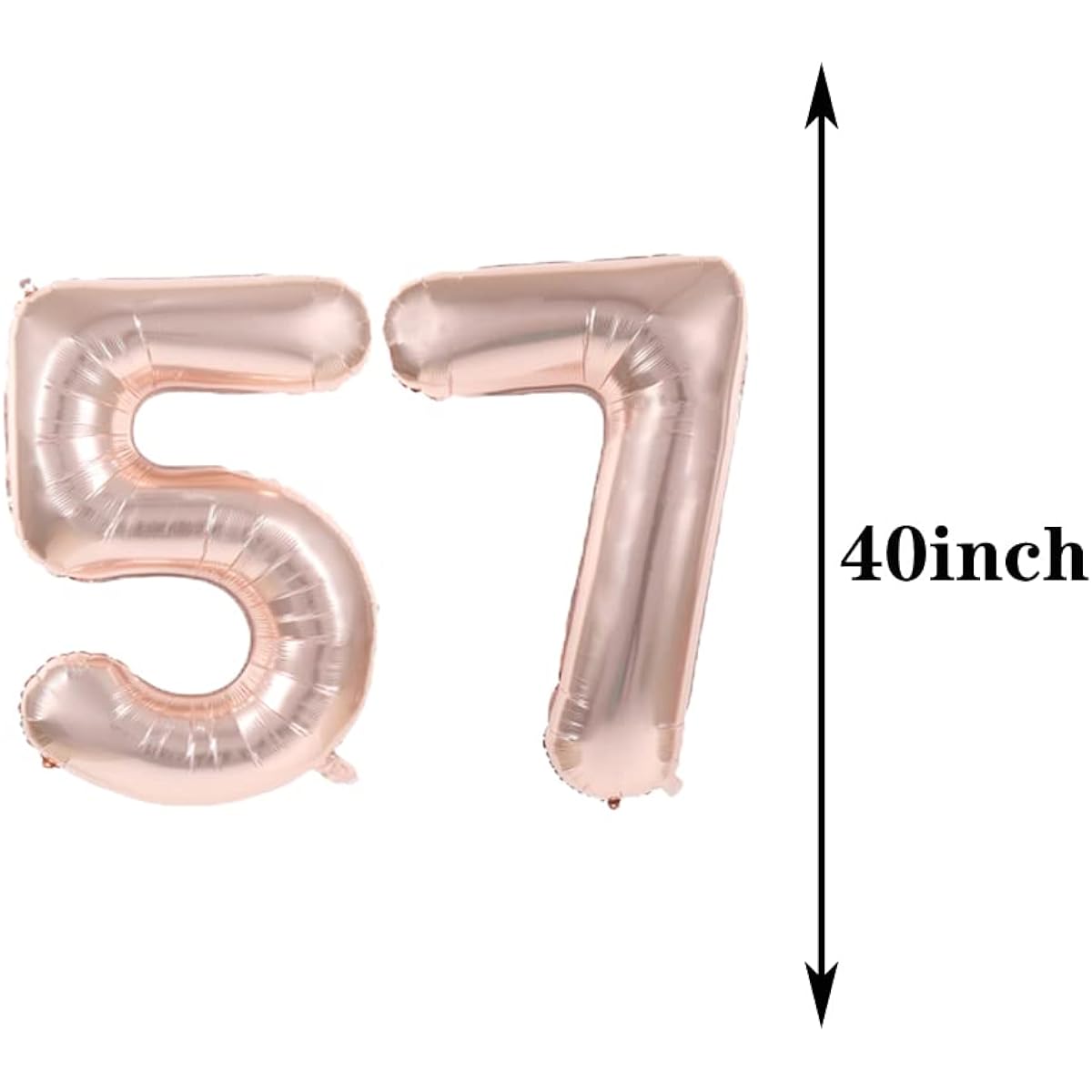 57th Birthday Decorations Party Supplies,Rose Gold Number 57 Balloons,57 Years Old Foil Mylar Balloons,Latex Balloons Decorations for Girls,Women,Men,Photo Props