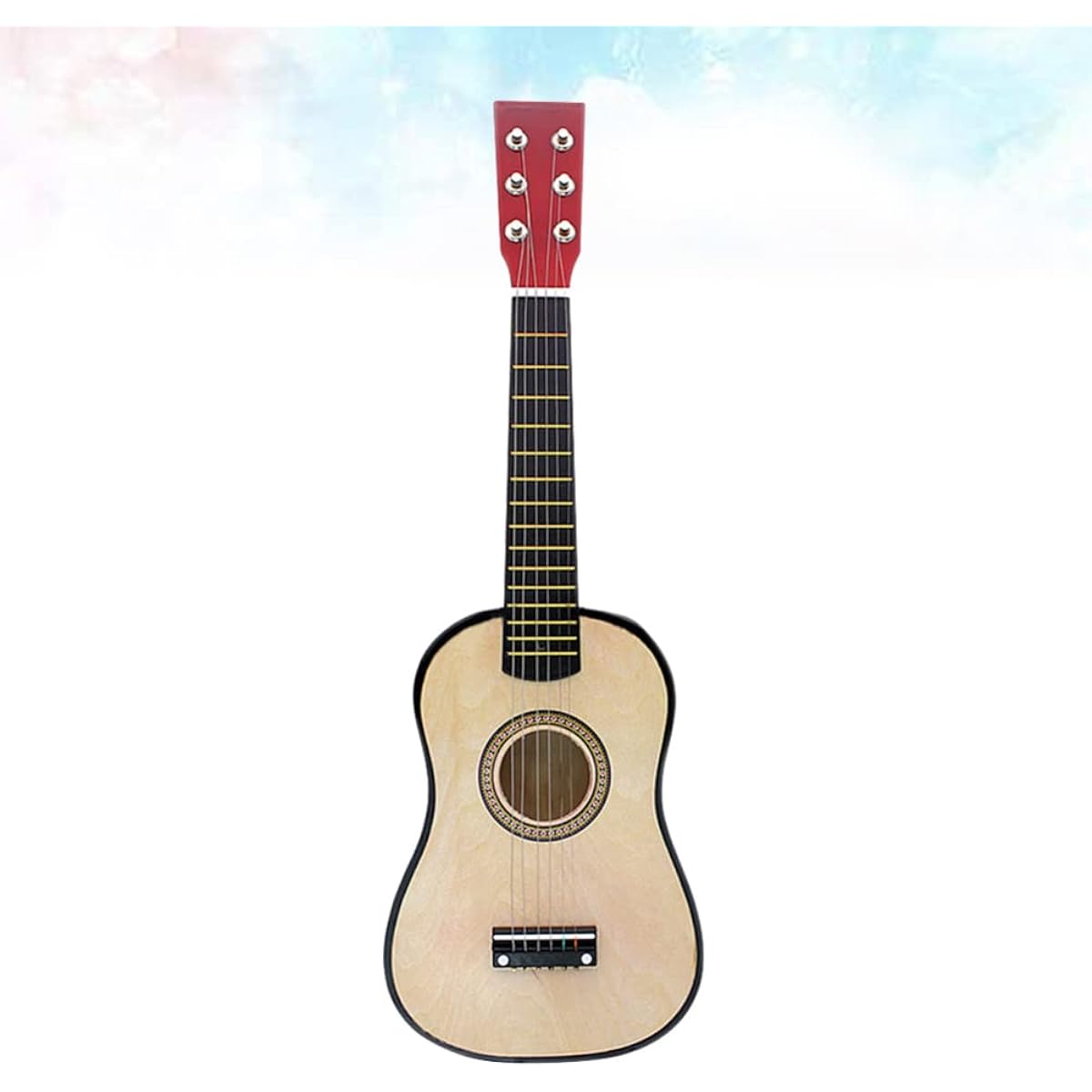 Toddmomy Acoustic Guitar 1 Piece 23 Inch Wooden Guitar, Kids Guitar 6 Strings Toddler Guitar Small Guitar Ukulele Musical Instrument for Children Beginners Adults, Wood Color Wooden Guitar