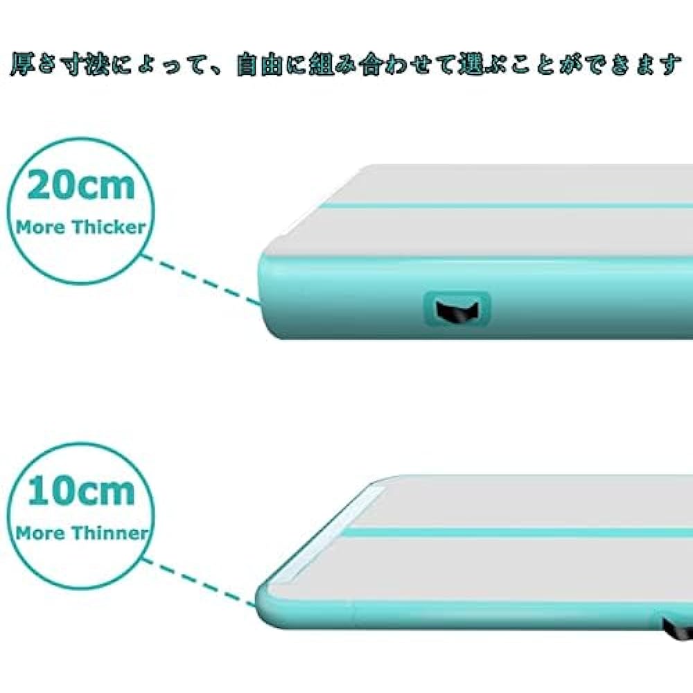 Air Track Gymnastics Air Mat Tumbling Mat 3/4/5/6M Length 1m Width 10/20cm Thick Gymnastics Falling Mat Inflatable Air Pump Included Home Use/Training/Cheerleading/Taekwondo/Water Yoga/Martial Arts